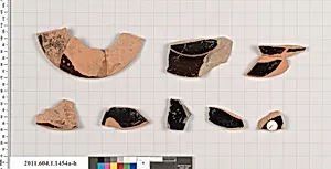 Terracotta fragments of kylikes (drinking cups)
