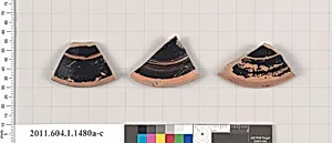 Terracotta fragments of kylikes (drinking cups)