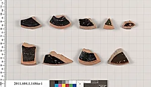 Terracotta fragments of kylikes (drinking cups)