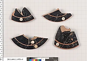 Terracotta fragments of kylikes (drinking cups)