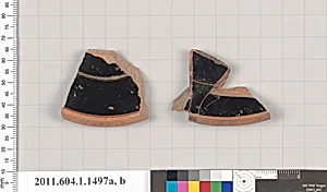Terracotta fragments of kylikes (drinking cups)