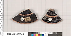 Terracotta fragments of kylikes (drinking cups)