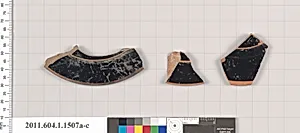 Terracotta fragments of kylikes (drinking cups)