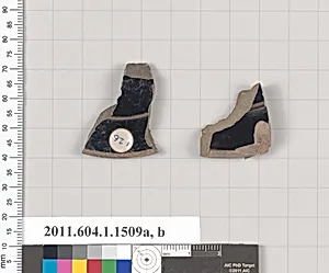 Terracotta fragments of kylikes (drinking cups)