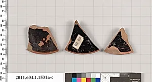 Terracotta fragments of kylikes (drinking cups)