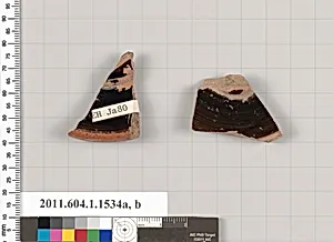 Terracotta fragments of kylikes (drinking cups)