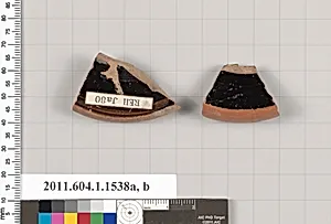 Terracotta fragments of kylikes (drinking cups)