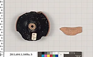Terracotta fragments of kylikes (drinking cups)