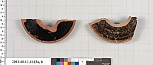 Terracotta fragments of kylikes (drinking cups)