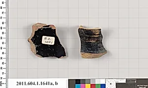 Terracotta fragments of kylikes (drinking cups)