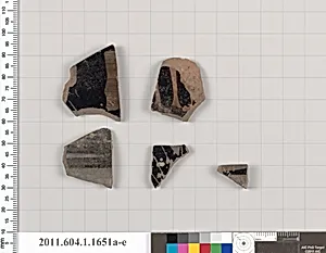 Terracotta fragments of kylikes (drinking cups)