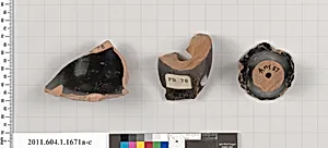 Terracotta fragments of kylikes (drinking cups)