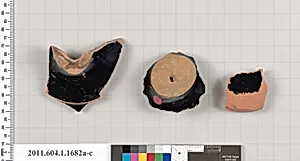 Terracotta fragments of kylikes (drinking cups)