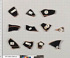 Terracotta fragments of kylikes (drinking cups)
