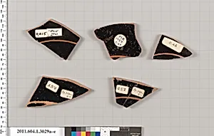 Terracotta fragments of kylikes (drinking cups)