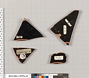 Terracotta fragments of kylikes (drinking cups)