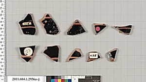 Terracotta fragments of kylikes (drinking cups)