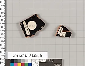 Terracotta fragments of kylikes (drinking cups)
