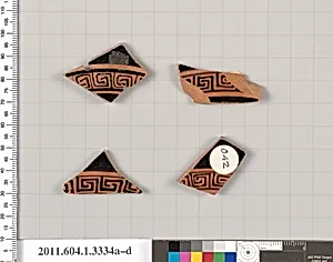 Terracotta fragments of kylikes (drinking cups)