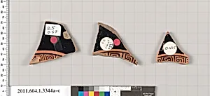 Terracotta fragments of kylikes (drinking cups)