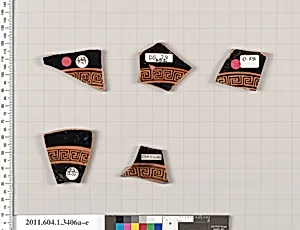 Terracotta fragments of kylikes (drinking cups)