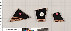 Terracotta fragments of kylikes (drinking cups)