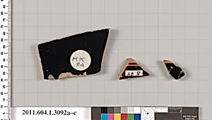 Terracotta fragments of kylikes (drinking cups)