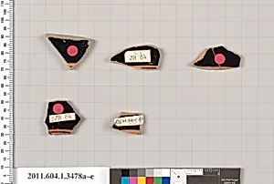 Terracotta fragments of kylikes (drinking cups)