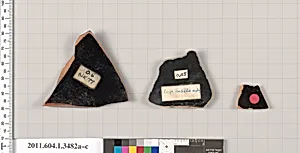 Terracotta fragments of kylikes (drinking cups)