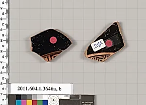 Terracotta fragments of kylikes (drinking cups)