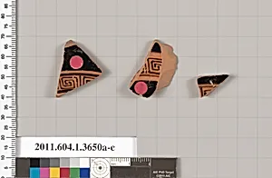 Terracotta fragments of kylikes (drinking cups)