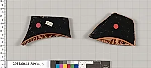 Terracotta fragments of kylikes (drinking cups)