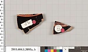 Terracotta fragments of kylikes (drinking cups)