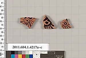 Terracotta fragments of kylikes (drinking cups)