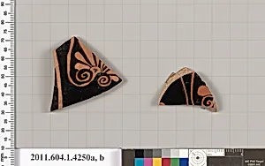 Terracotta fragments of kylikes (drinking cups)