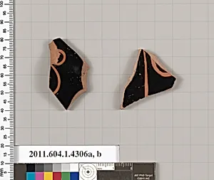 Terracotta fragments of kylikes (drinking cups)