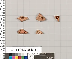 Terracotta fragments of kylikes (drinking cups)