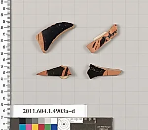 Terracotta fragments of kylikes (drinking cups)