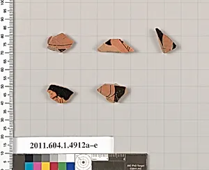 Terracotta fragments of kylikes (drinking cups)