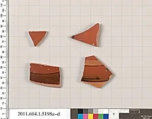 Terracotta fragments of kylikes (drinking cups)