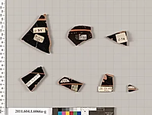 Terracotta fragments of kylikes (drinking cups)