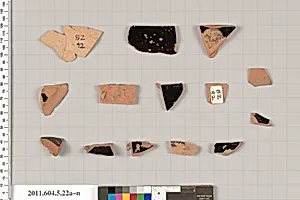 Terracotta fragments of kylikes (drinking cups)