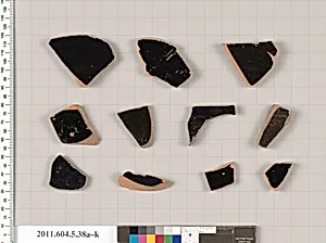 Terracotta fragments of kylikes (drinking cups)