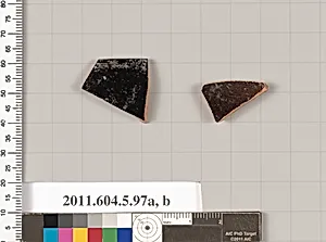 Terracotta fragments of kylikes (drinking cups)
