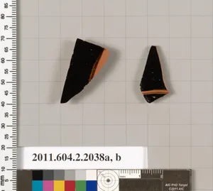 Terracotta fragments of pots; glazed on the inside by Unknown Artist