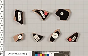 Terracotta fragments of skyphoi (deep drinking cups)