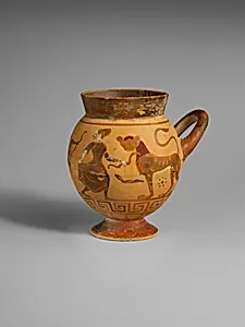 Terracotta globular cup by Tityos Painter
