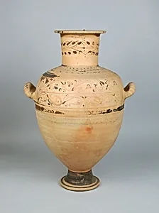 Terracotta Hadra hydria (water jar)