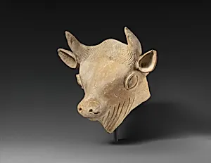 Terracotta head of a bull by Unknown Artist