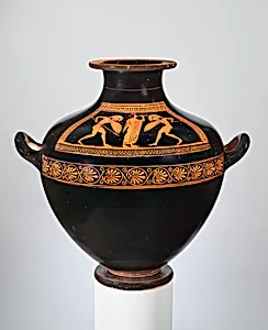 Terracotta hydria: kalpis (water jar) by Dikaios Painter